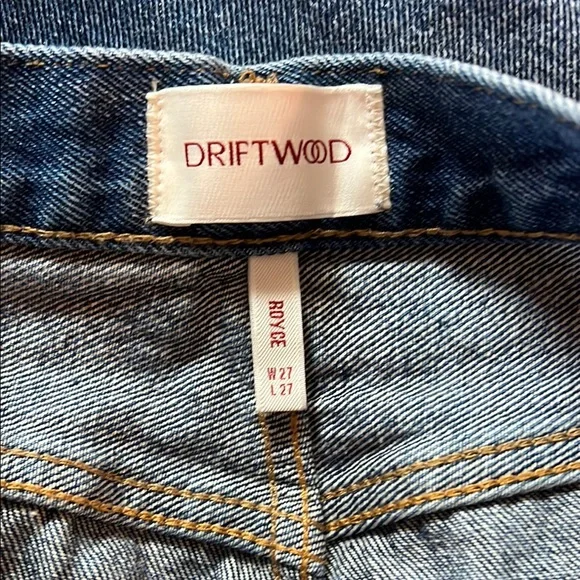 DRIFTWOOD Blue Straight Leg Jeans with Classic Fading Size 27 - Picture 10 of 10